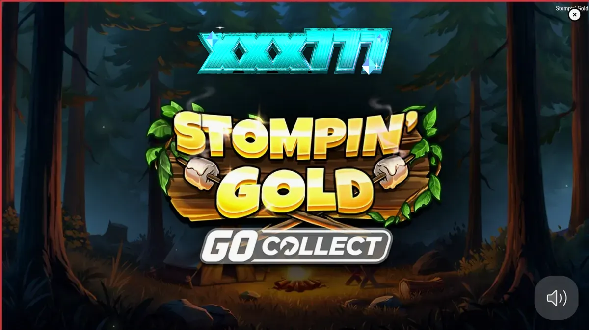 Pemandangan hutan petualangan dalam slot Stompin’ Gold GO Collect